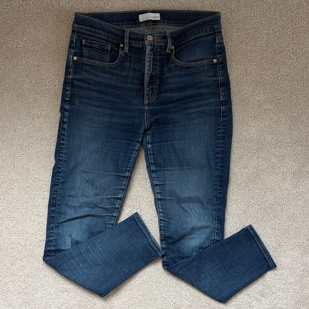 LOFT Deep Indigo Skinny Jeans